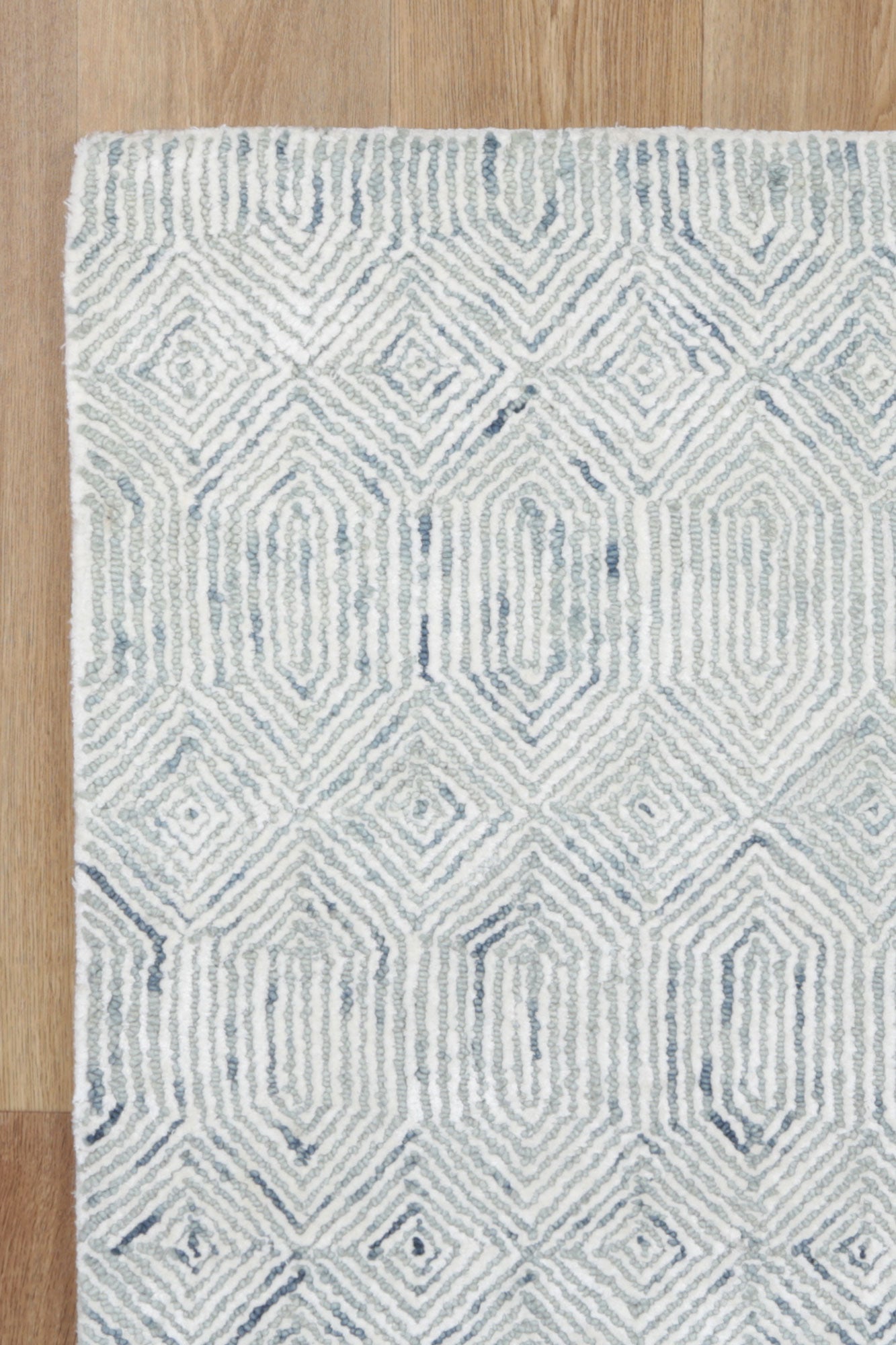 Crystal Seafoam rug in bright neutral interior