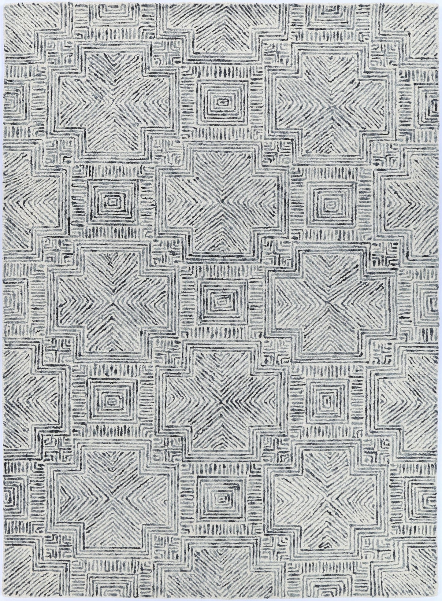 Posy Labyrinth 09A Charcoal Wool Rug