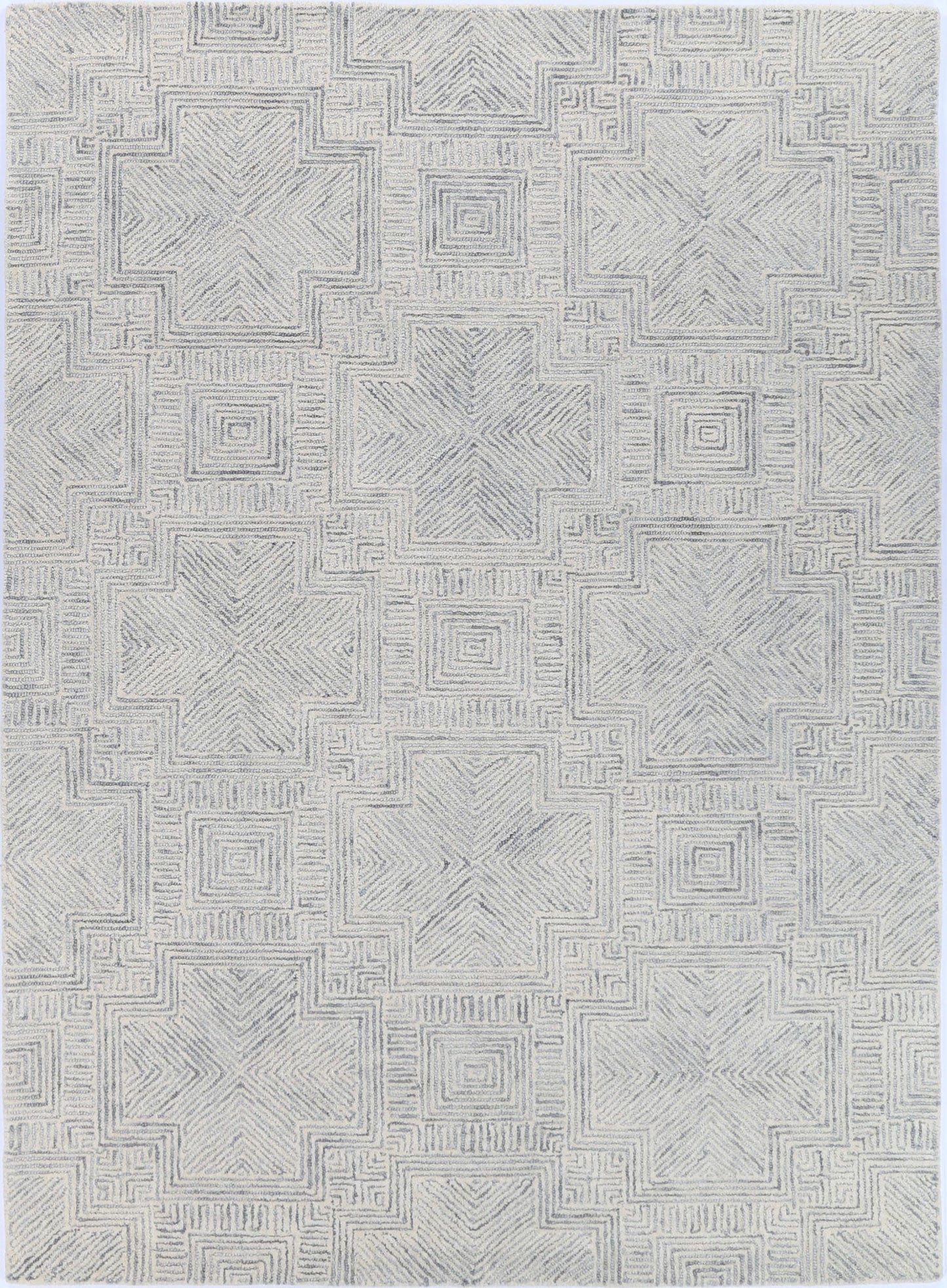 Posy Labyrinth 09B Grey Wool Rug