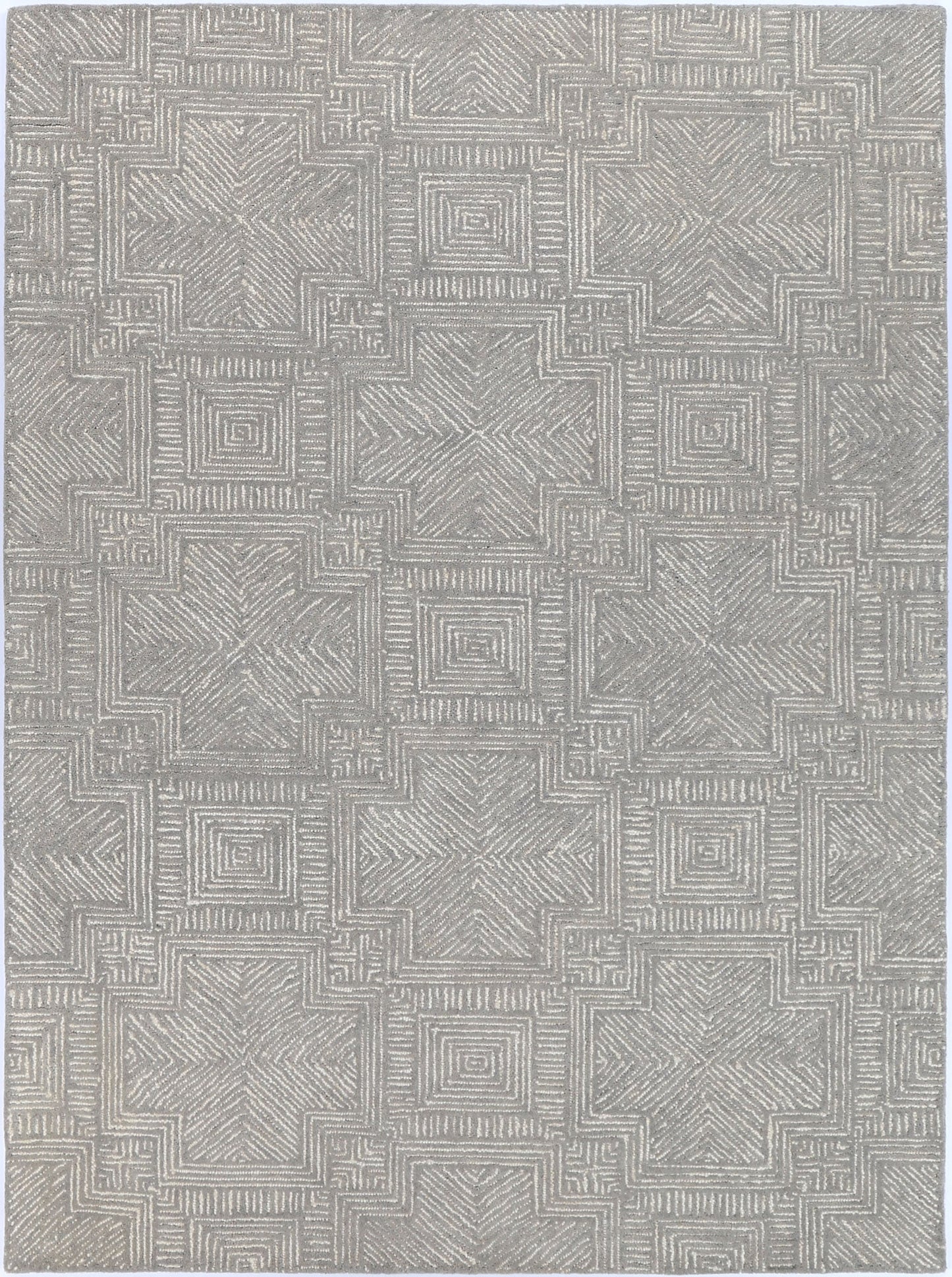 Posy Labyrinth 09C Grey Wool Rug
