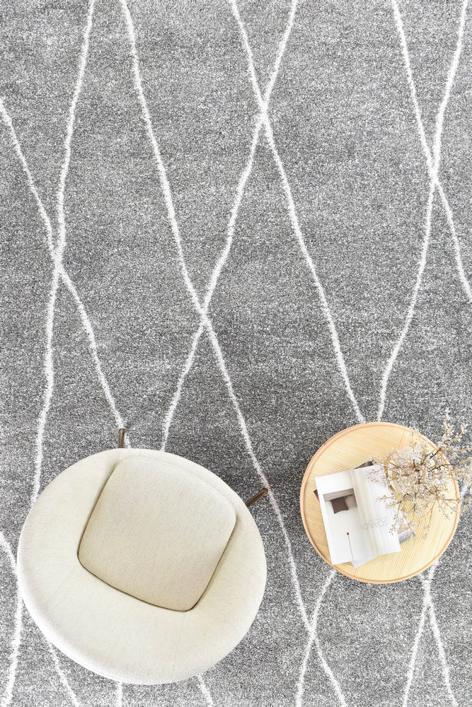 Kaleen Alpha grey shaggy rug – modern living room style