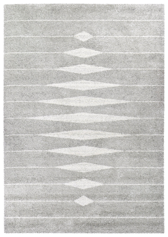 Alpha shaggy rug in elegant white and silver mix