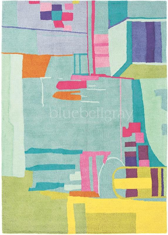 Bluebellgray Amal rug with vibrant multicolors and abstract pattern.
