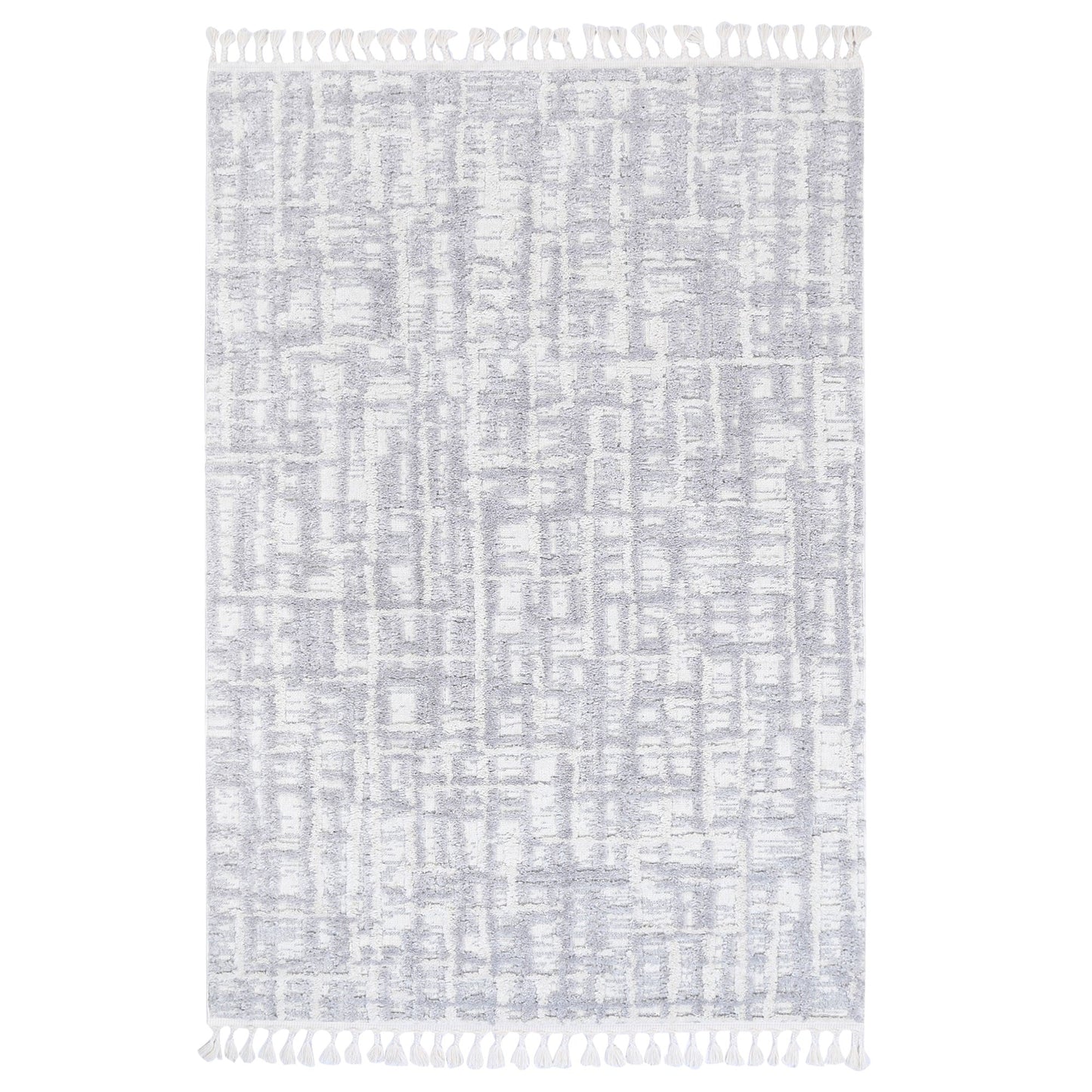 Rug displayed in modern grey-toned interior