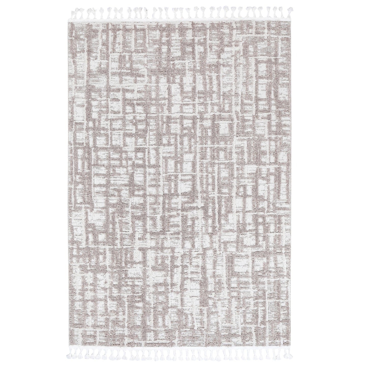 Modern patterns on Bilbao Kubra Beige Rug