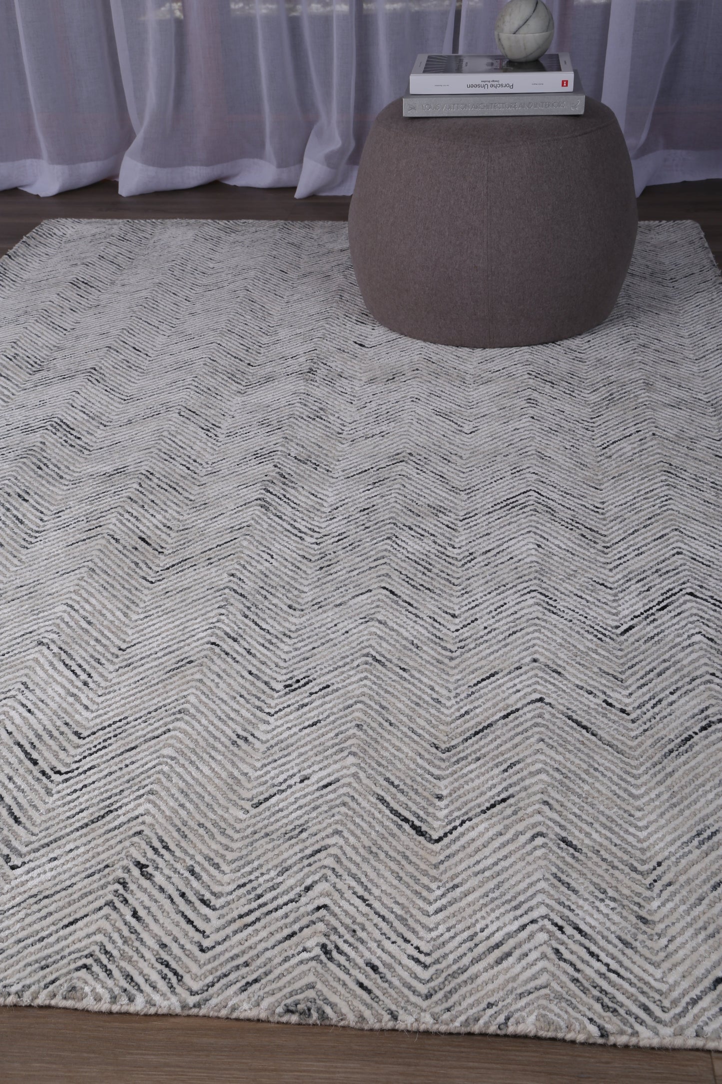 Astrid Unique Herringbone in Grey Rug