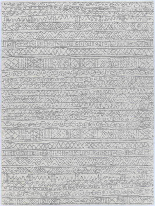 Posy Inca 01B Grey Wool Rug