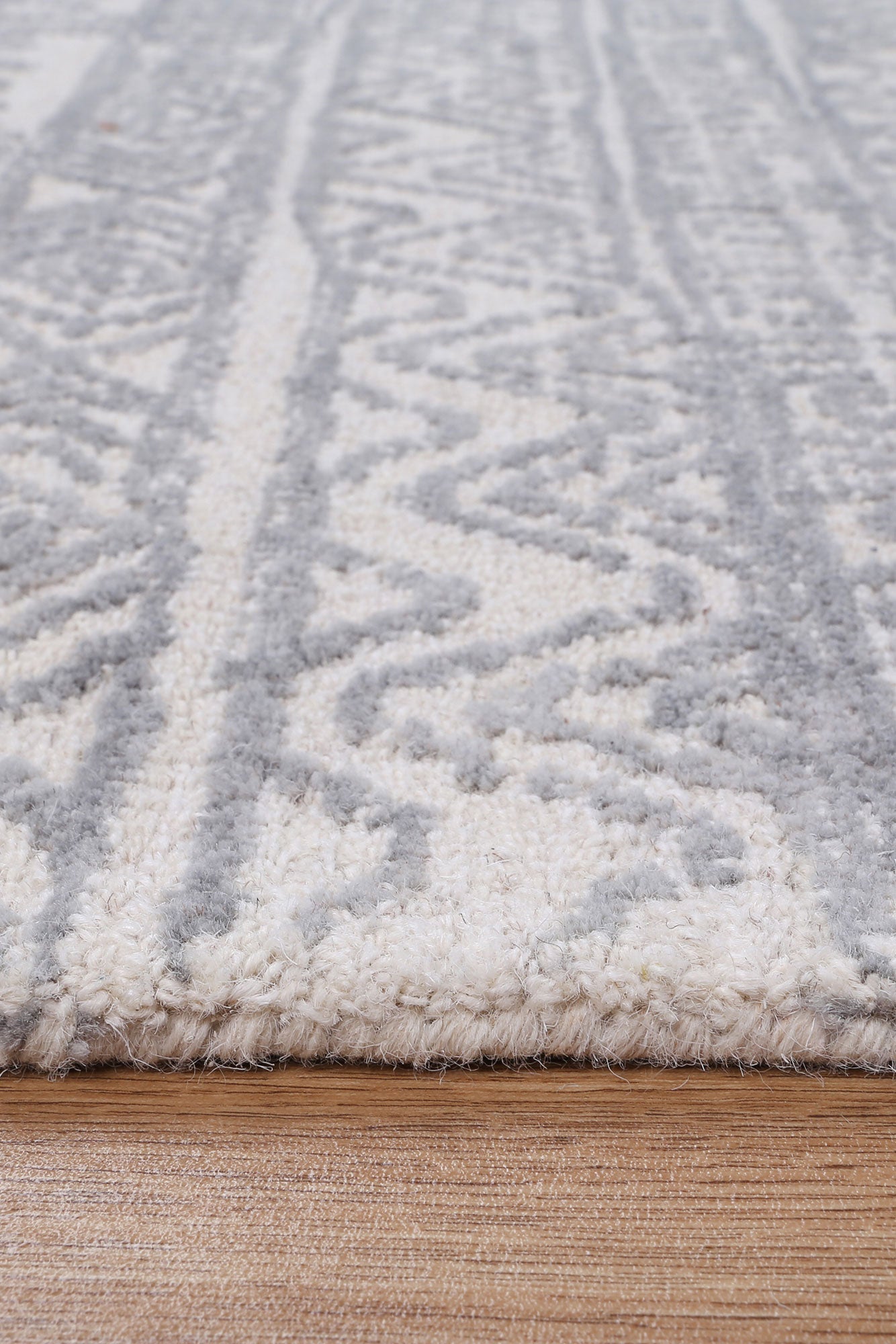 Posy Inca 01B Grey Wool Rug