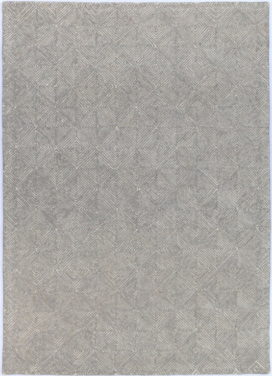 Posy Diamond 05C Ash Wool Rug