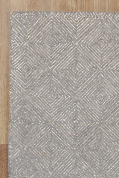 Posy Diamond 05C Ash Wool Rug