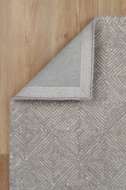 Posy Diamond 05C Ash Wool Rug