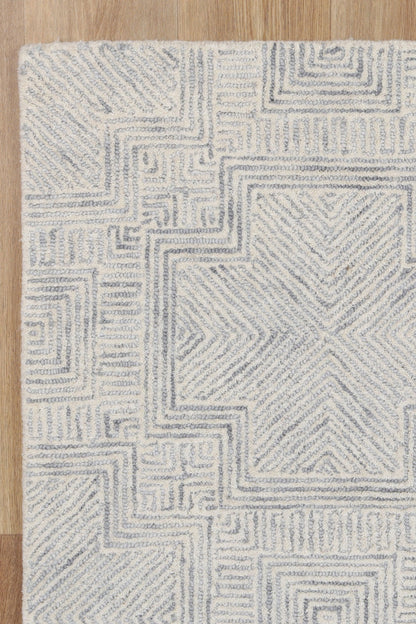 Posy Labyrinth  09B Grey Wool Rug