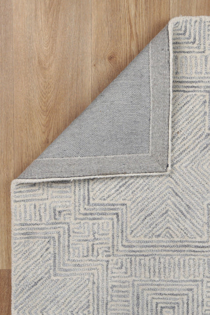 Posy Labyrinth  09B Grey Wool Rug