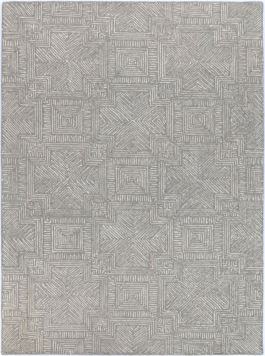 Posy Labyrinth 09C Grey Wool Rug