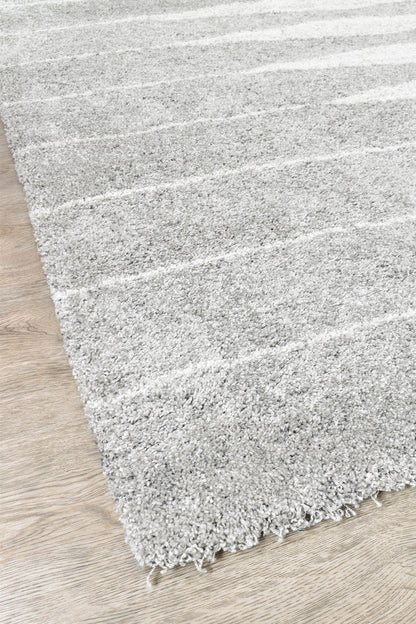 Alpha Shaggy In White & Silver Rug