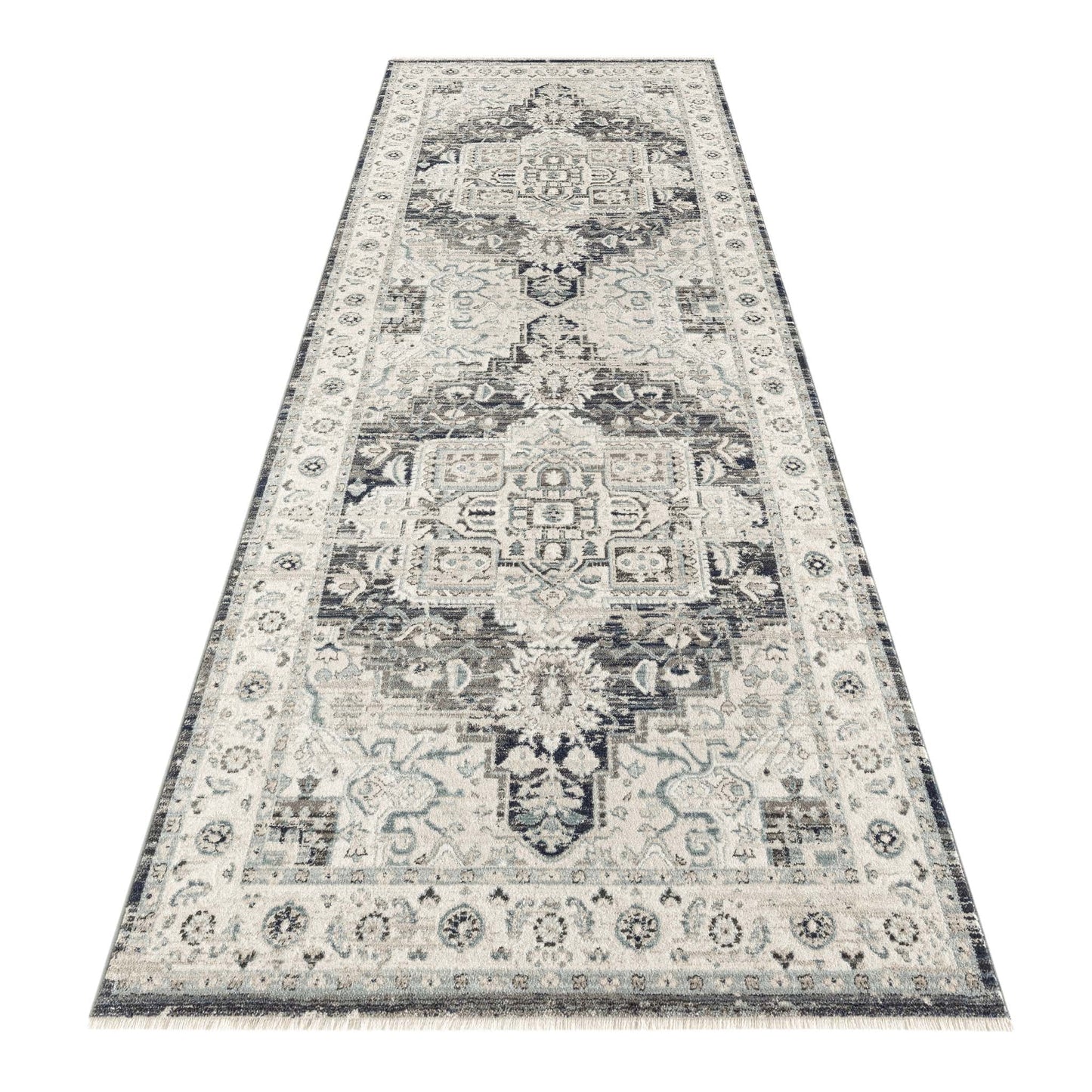 Edith in Dark Blue D2201 : Runner Rug