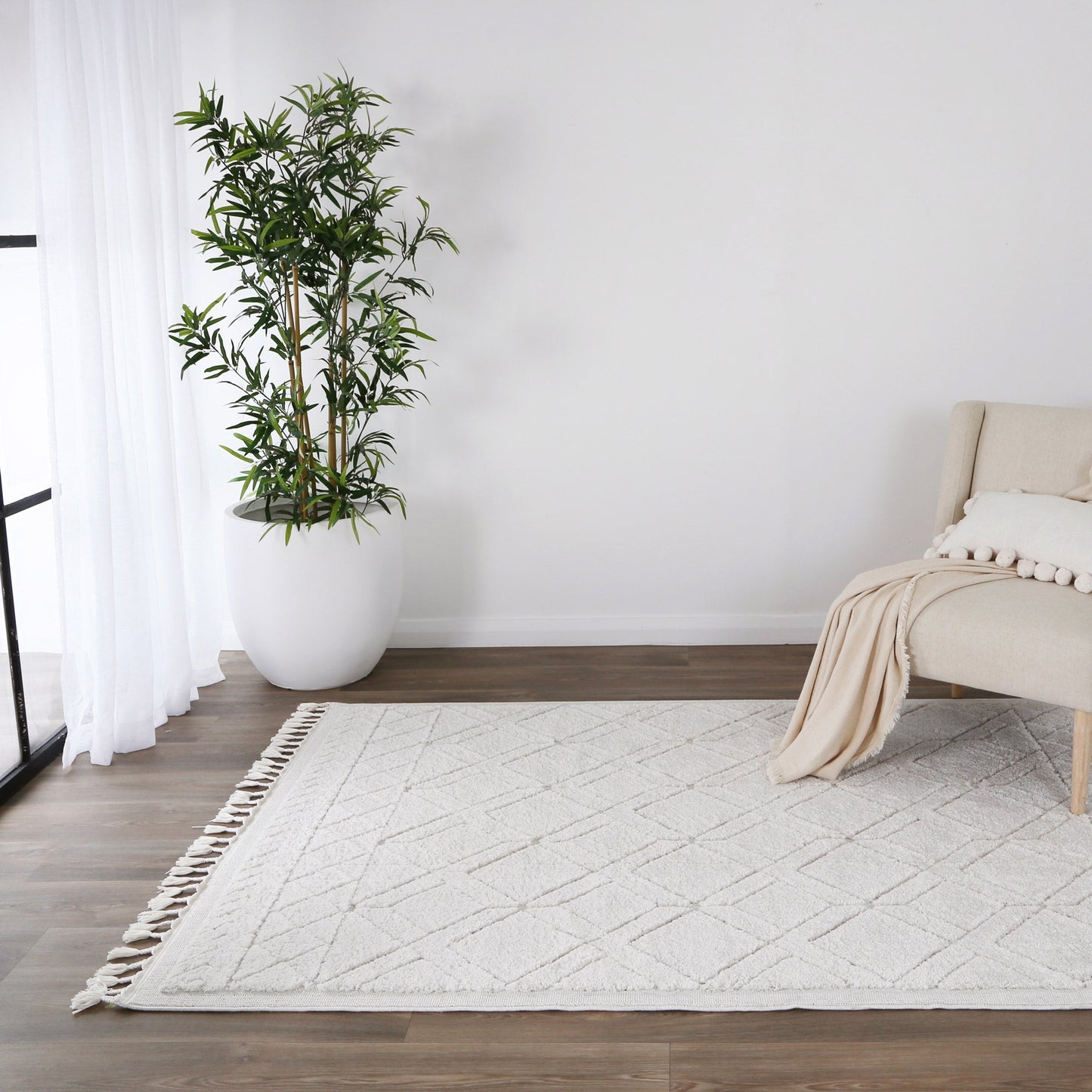 Bilbao Anisa Lattice in Cream Rug