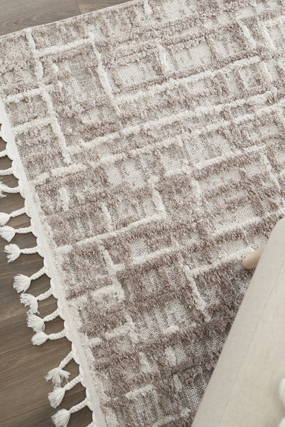 Bilbao Kubra Contemporary in Beige Rug