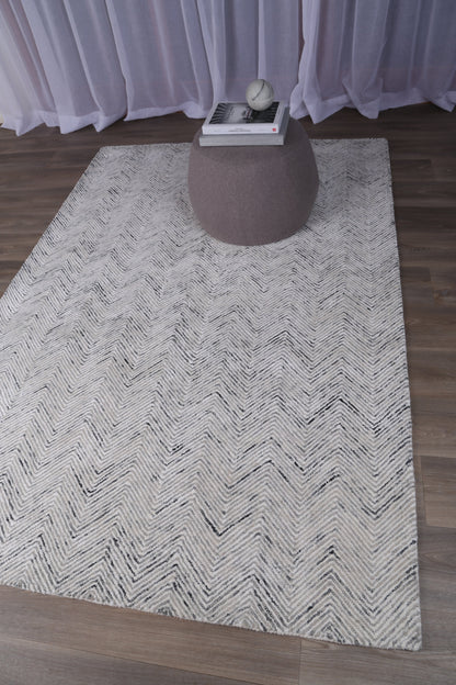 Astrid Unique Herringbone in Grey Rug