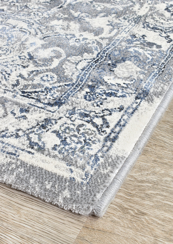 Oxford Rug 63392-7646 In Blue & White : Runner Rug