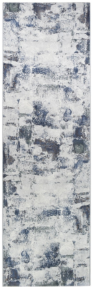 Oxford Rug 63402-6656 In Blue & White : Runner Rug