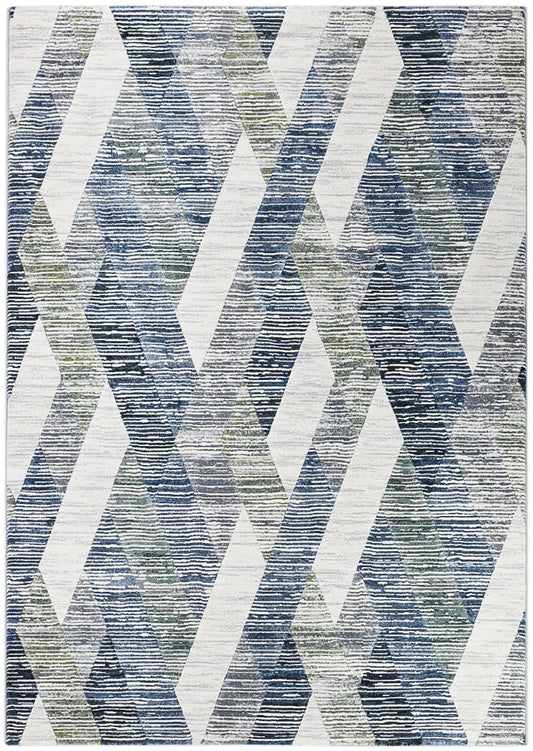 Oxford Rug 63612-6656 In White & Blue Rug