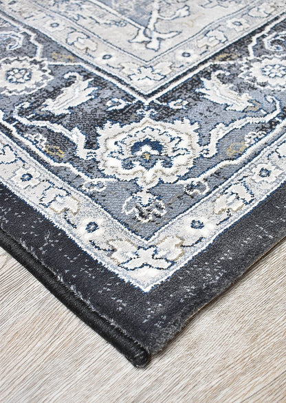 Charter 57128-4636 Medallion In Black Rug